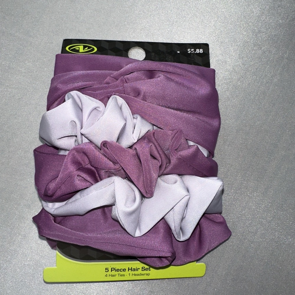 Athletic Works Women's Hair Ties 5-Pack‎ Hair Ties & 1 Headwrap Purples
